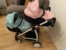 Dolls double twin buggy